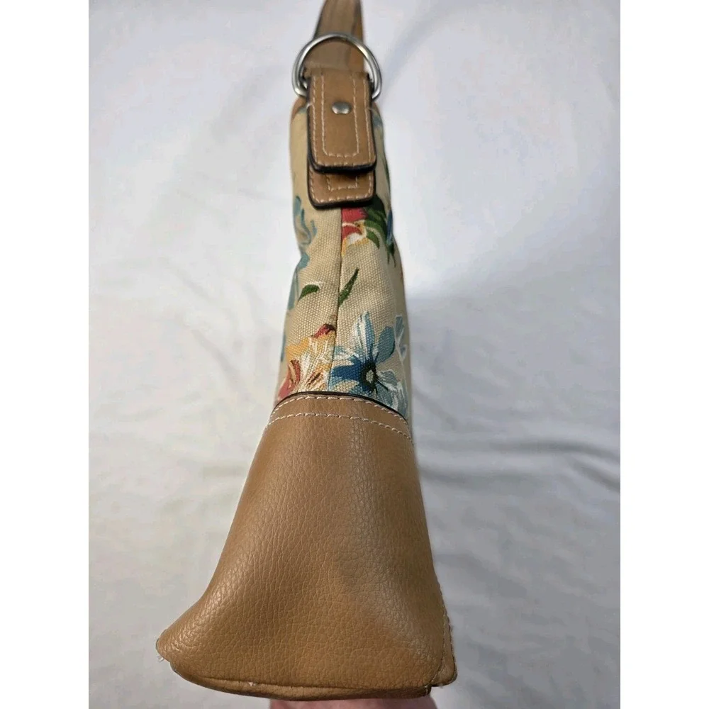 Carribbean‎ Joe Floral Handbag Canvas And Leather Purse
